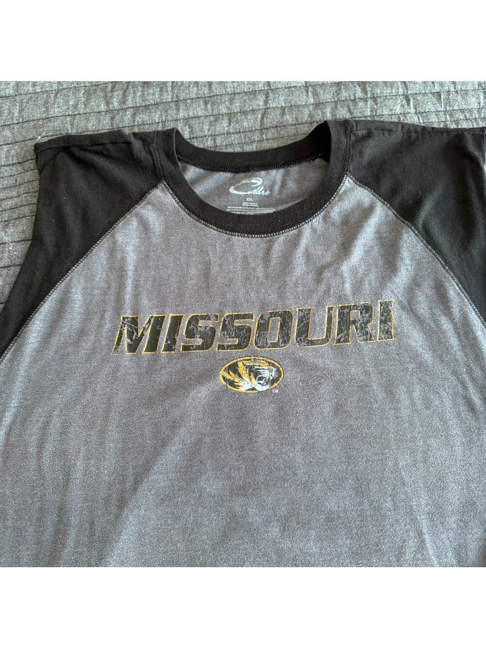 Vintage Cadre NCAA SEC Missouri Tigers Gray Logo Sleeveless Shirt Men's XX-Large